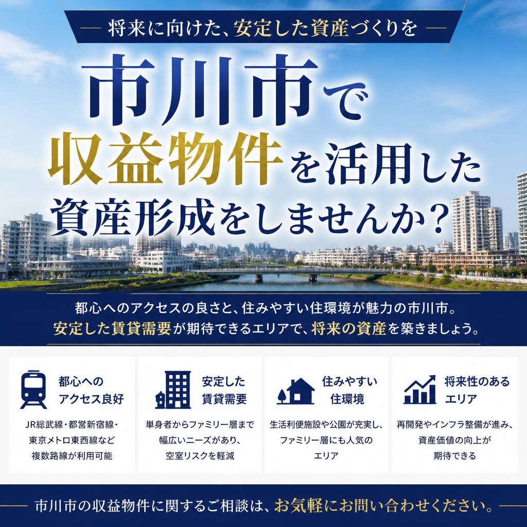 市川市で収益物件を活用した資産形成をしませんか？