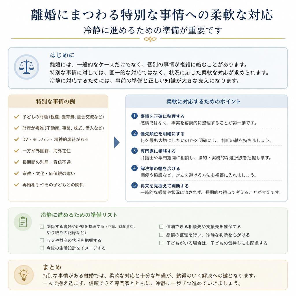 離婚に伴う特殊事情への対処法
