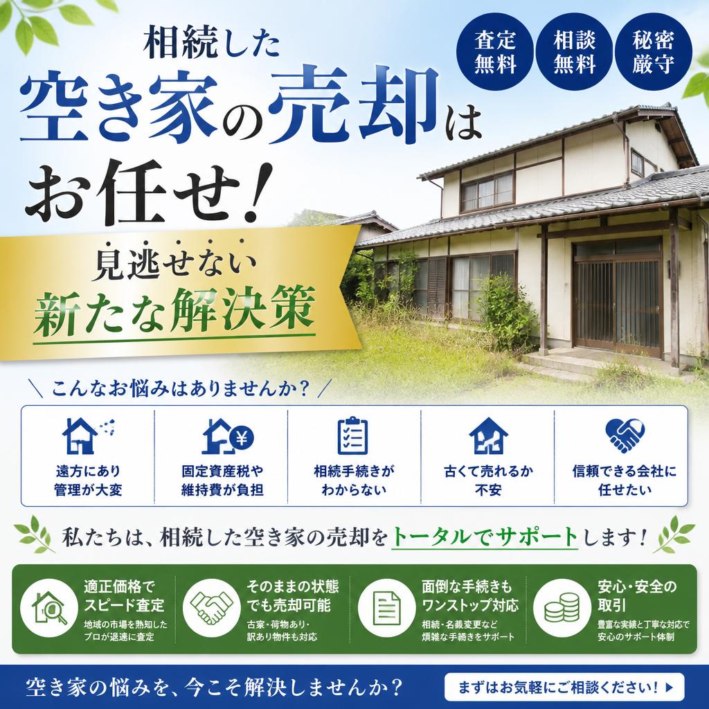 相続した空き家の売却はお任せ！見逃せない新たな解決策
