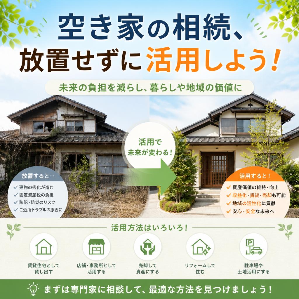 空き家の相続、放置せずに活用しよう！